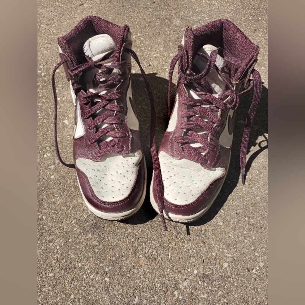 Women's Dark Brown and White Sneakers NIKE DUNKS SIZE 7
